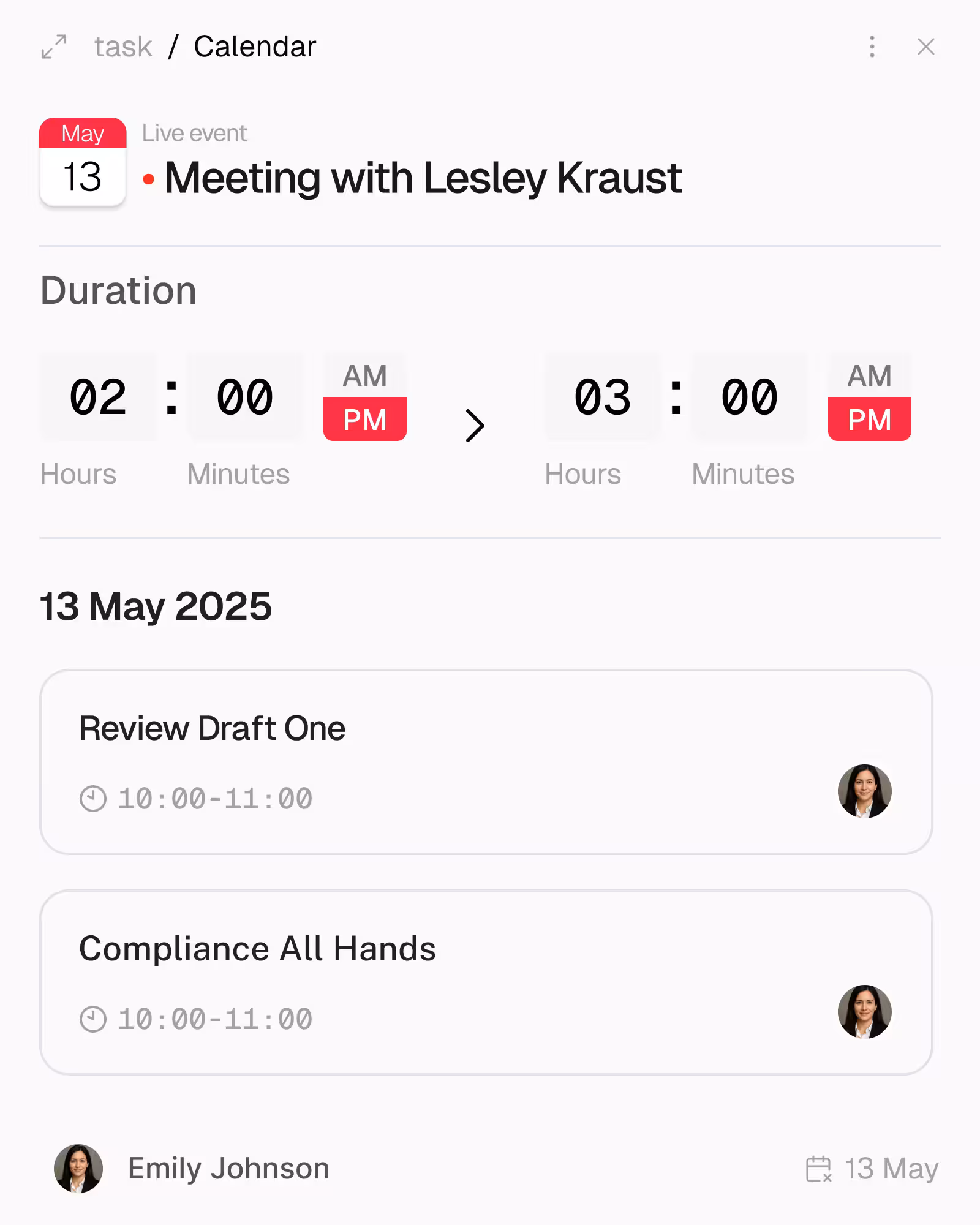 Contextual Event Scheduling